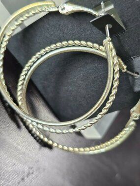 MI Amore Gold Tone Hoop Earrings